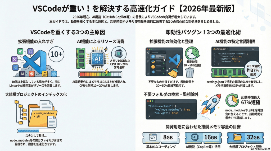 VSCodeが重い!遅い!を解決する10の方法